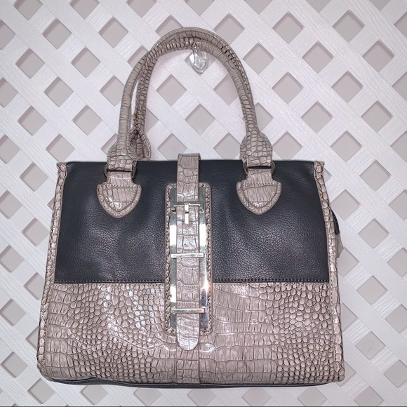 Charming Charlie Faux Croc Embossed Shoulder / Crossbody Bag